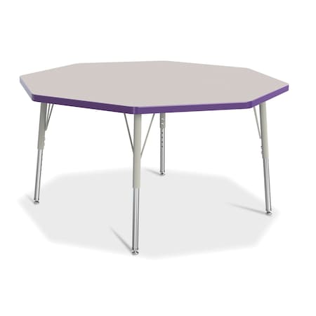 Jonti-Craft Berries Octagon Activity Table, 48 in. x 48 in., E-height, Freckled Gray/Purple/Gray 6428JCE004